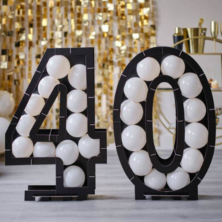 40 År Ballonboks Sort