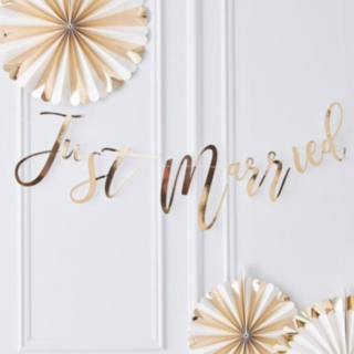 Just Married Guld Guirlande