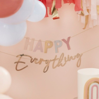 Happy Everything Pastel/Guld Guirlande