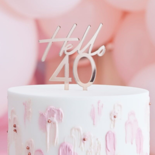 Hello 40 Akryl Kagetopper Rosaguld
