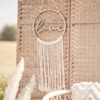 Macramé Love Træ Vægdekoration