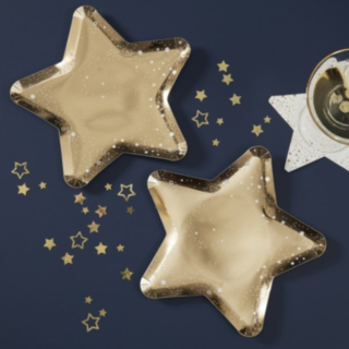 Glitter Stjerne Tallerkener