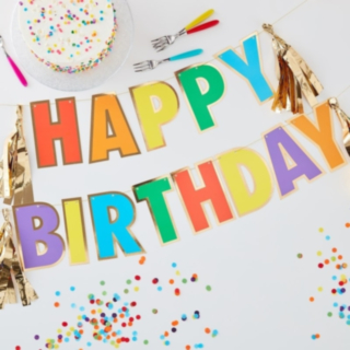 Happy Birthday Guirlande Multifarvet/Guld