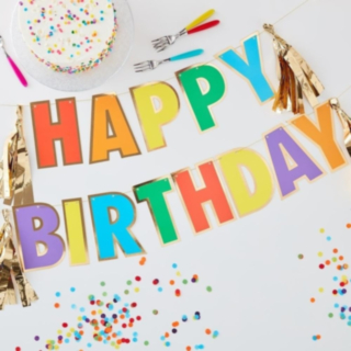 Happy Birthday Guirlande Multifarvet/Guld