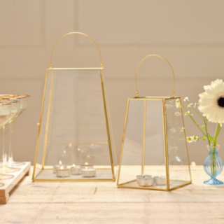 Rektangulære Glaslanterner Guld