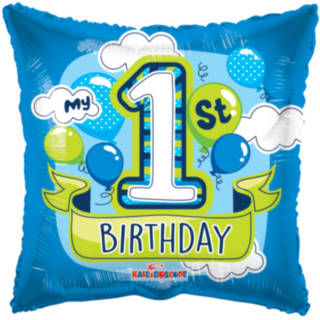My 1st Birthday Folieballon Blå