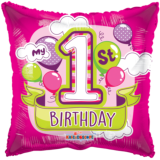 My 1st Birthday Folieballon Pink