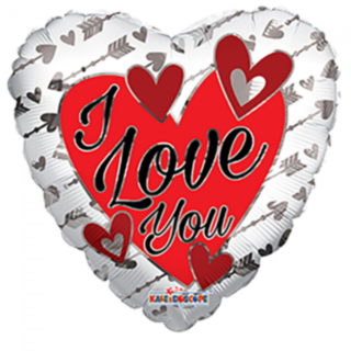 Hjerte I Love You Folieballon