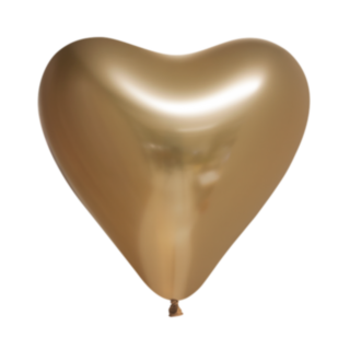Hjerte Krom Balloner Guld