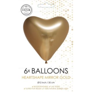Hjerteformede Latexballoner Guld