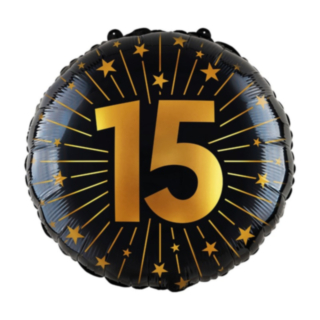 15 Års Golden Celebrations Folieballon