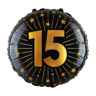 15 Års Golden Celebrations Folieballon