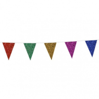 Vimpel Flagguirlande Glitter Multifarvet