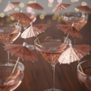 Parasol Drinkspinde Rosaguld