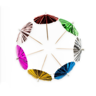 Metalliske Parasol Drinkspinde Multi