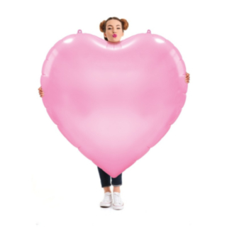 Kæmpe Hjerte Folieballon Lyserød