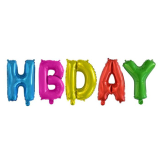 Hbday Folieballoner Multifarvet