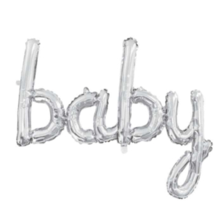 Stor Baby Folieballon Sølv