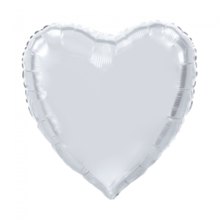 Hjerte Folieballon Sølv