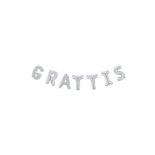 Grattis Folieballon Sølv
