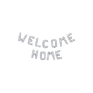 Welcome Home Folieballon Sølv