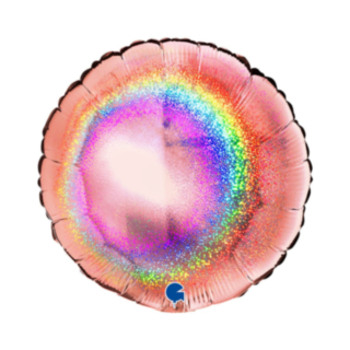 Glitter Rund Folieballon Rosaguld