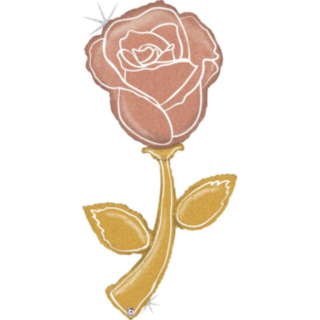 Rosagylden Rose Folieballon