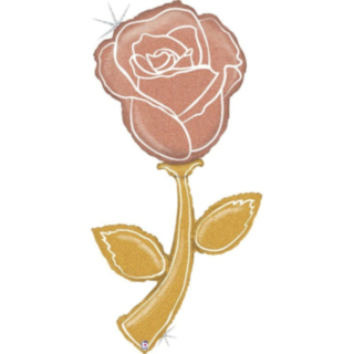 Rosagylden Rose Folieballon