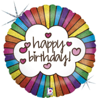 Happy Birthday Regnbue Folieballon