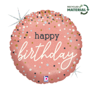 Happy Birthday Folieballon Rosaguld