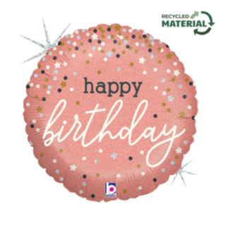 Happy Birthday Folieballon Rosaguld
