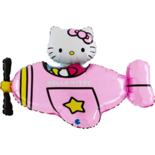 Hello Kitty® Flyvemaskine Folieballon Lyserød