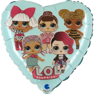 LOL Surprise® Hjerte Folieballon Lyseblå
