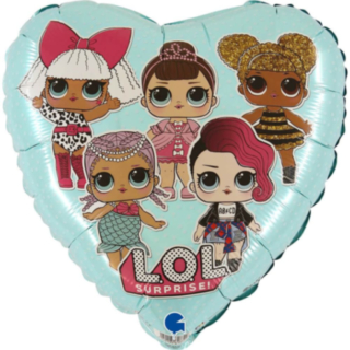 LOL Surprise® Hjerte Folieballon Lyseblå