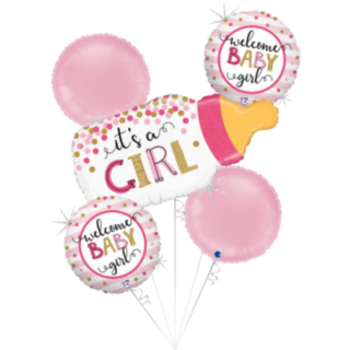 Baby Girl Sutteflaske Folieballon Sæt