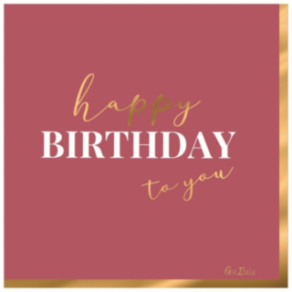 Happy Birthday To You Servietter Pink