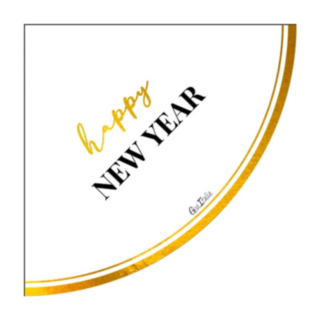 Happy New Year Clock Servietter