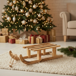 Juleslæde Træ 42 cm
