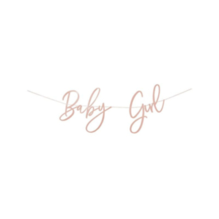 Baby Girl Banner Lyserød