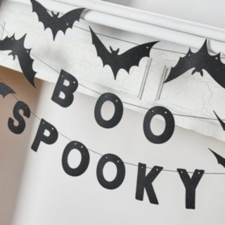 Boo Spooky Flagermus Filtguirlande