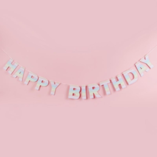 Eco Happy Birthday Guirlande Multifarvet Pastel