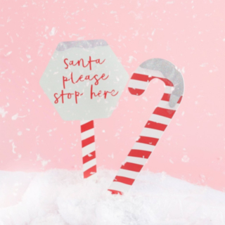 Santa Please Stop Here Haveskilte