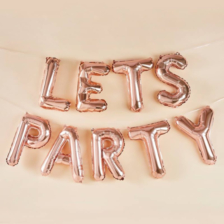 Let's Party Folieballoner Rosaguld