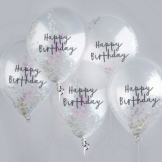 Happy Birthday Konfetti Balloner Iriserende