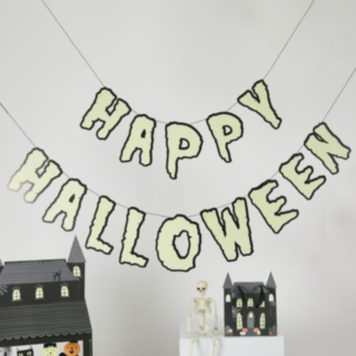 Selvlysende Happy Halloween Guirlande