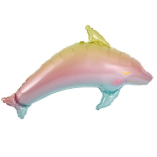 Delfin Folieballon Pastel Regnbue