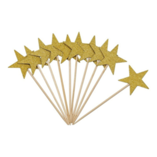 Glitter Stjerne Kagepinde Guld