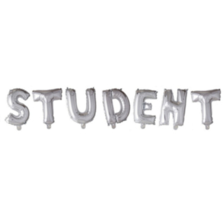 Student Folieballoner Sølv