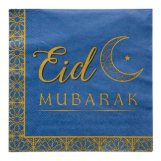 Eid Mubarak Servietter Blå
