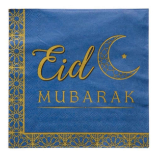 Eid Mubarak Servietter Blå